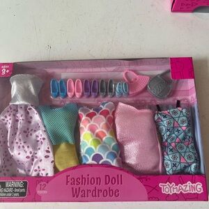 NEW! Fashion Doll 12-PC. Wardrobe Set By Toymazing